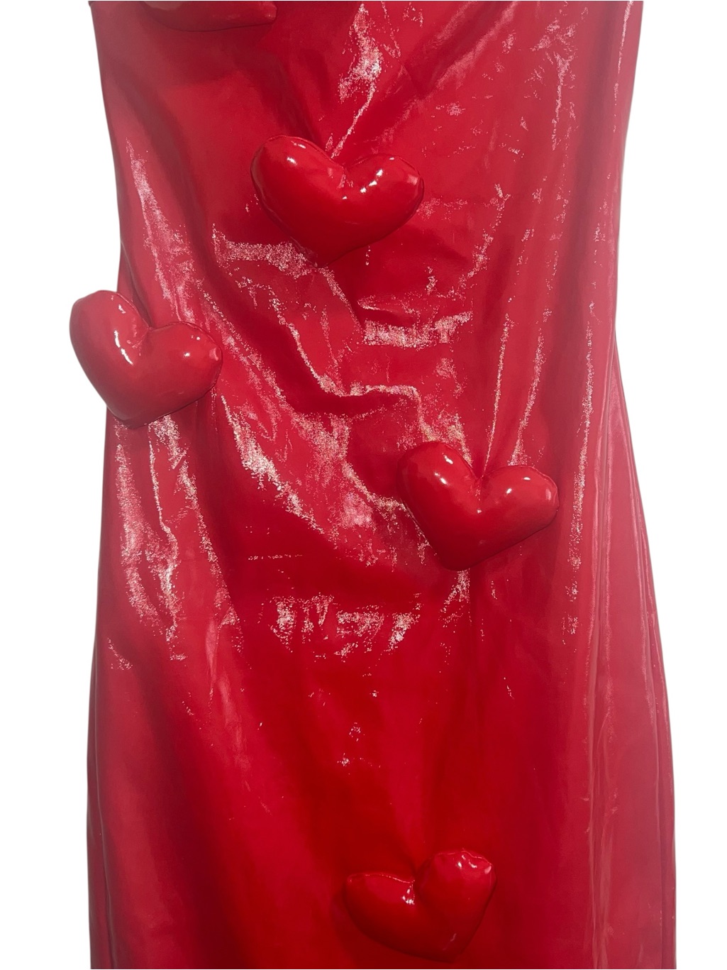 New Nwt Cultnaked Love Killa Strapless Midi Dress In Red Patent Hearts — image 7 of 8